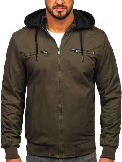 Bolf Herren Baumwoll Übergangsjacke Khaki  84M3010