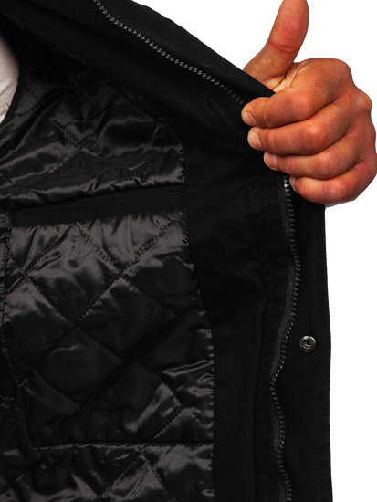 Bolf Herren Baumwoll Übergangsjacke Schwarz  10290