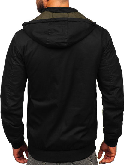 Bolf Herren Baumwoll Übergangsjacke Schwarz  84M3010