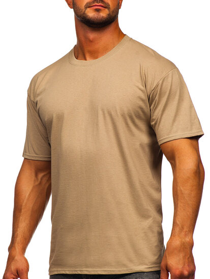 Bolf Herren Baumwoll Uni T-Shirt Beige  B459