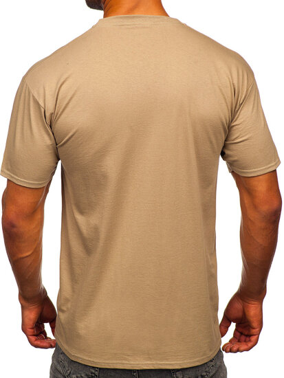 Bolf Herren Baumwoll Uni T-Shirt Beige  B459