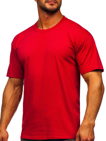 Bolf Herren Baumwoll Uni T-Shirt Rot B459