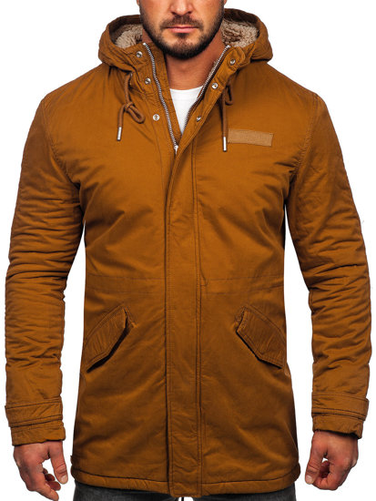 Bolf Herren Baumwoll Winterjacke Parka Camel  EX838A