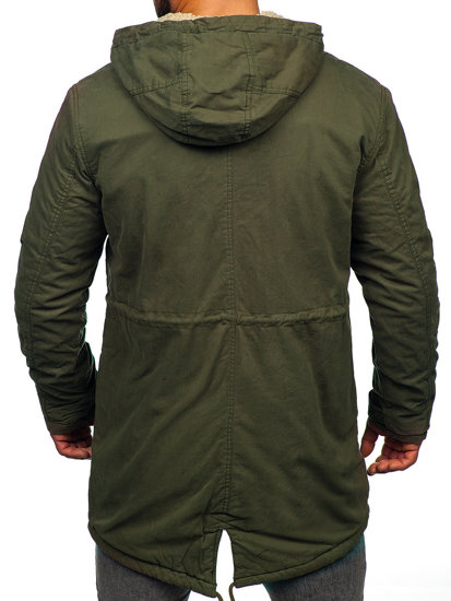 Bolf Herren Baumwoll Winterjacke Parka Khaki  EX838A