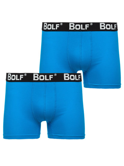 Bolf Herren Boxershorts Azurblau  0953-2P 2 PACK