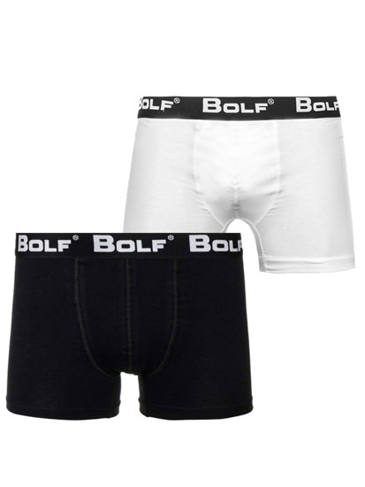 Bolf Herren Boxershorts Schwarz-Weiß  0953-2P 2 PACK