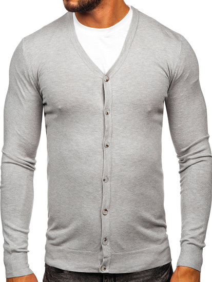 Bolf Herren Cardigan Aufknöpfbar Grau  MM6006