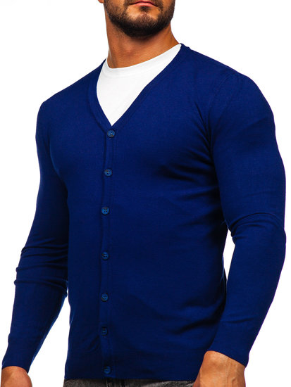 Bolf Herren Cardigan Aufknöpfbar Indigo MM6006