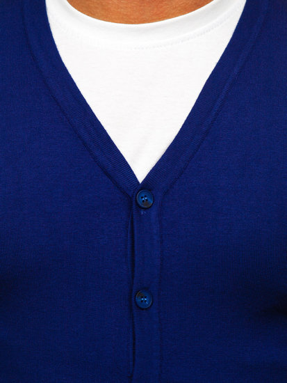 Bolf Herren Cardigan Aufknöpfbar Indigo MM6006