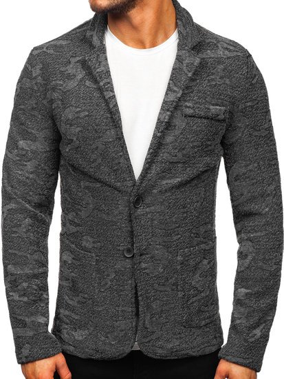 Bolf Herren Casual Sakko Schwarzgrau  KS-7309