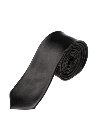 Bolf Herren Elegante Schmale Krawate Schwarz K001