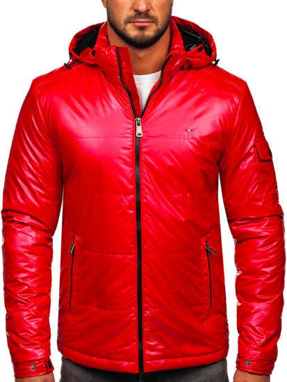 Bolf Herren Geolsterte Übergangsjacke Sport Jacke Rot  2137