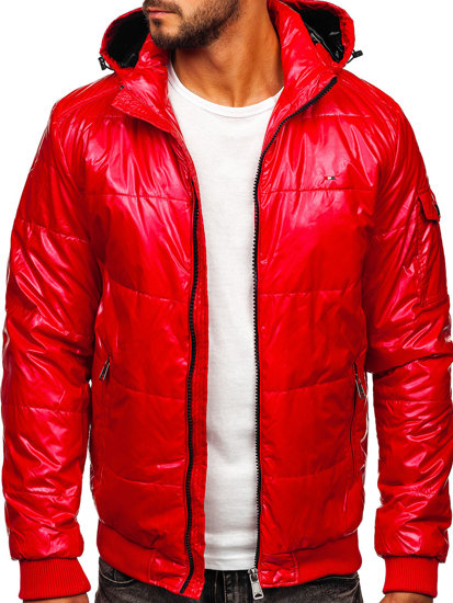 Bolf Herren Geolsterte Übergangsjacke Sport Jacke Rot  2143