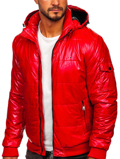 Bolf Herren Geolsterte Übergangsjacke Sport Jacke Rot  2143