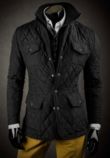 Bolf Herren Gepolsterte Jacke Elegant Schwarz  802A