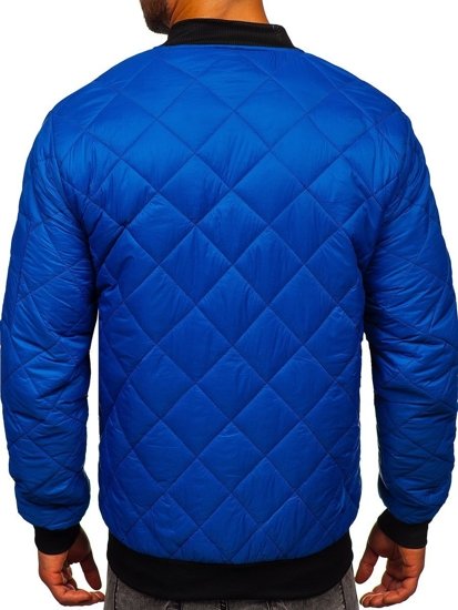 Bolf Herren Gepolsterte Übergangsjacke Bomberjacke Blau  MY-01