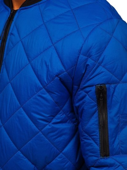 Bolf Herren Gepolsterte Übergangsjacke Bomberjacke Blau  MY-01A