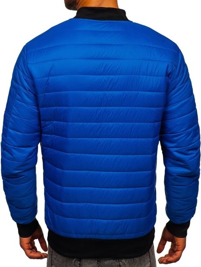 Bolf Herren Gepolsterte Übergangsjacke Bomberjacke Blau  MY-02