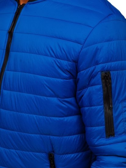 Bolf Herren Gepolsterte Übergangsjacke Bomberjacke Blau  MY-02A