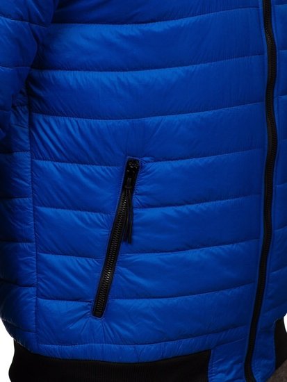 Bolf Herren Gepolsterte Übergangsjacke Bomberjacke Blau  MY-02A