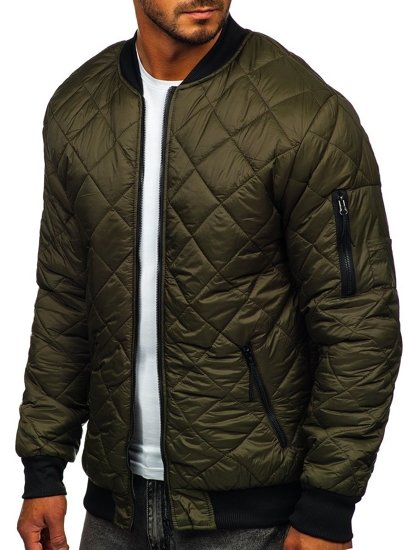 Bolf Herren Gepolsterte Übergangsjacke Bomberjacke Khaki  MY-01A