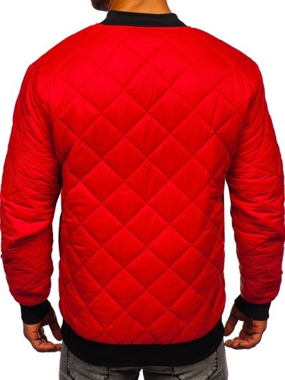 Bolf Herren Gepolsterte Übergangsjacke Bomberjacke Rot MY-01