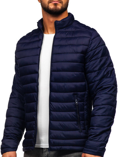 Bolf Herren Gepolsterte Übergangsjacke Dunkelblau  23M9005