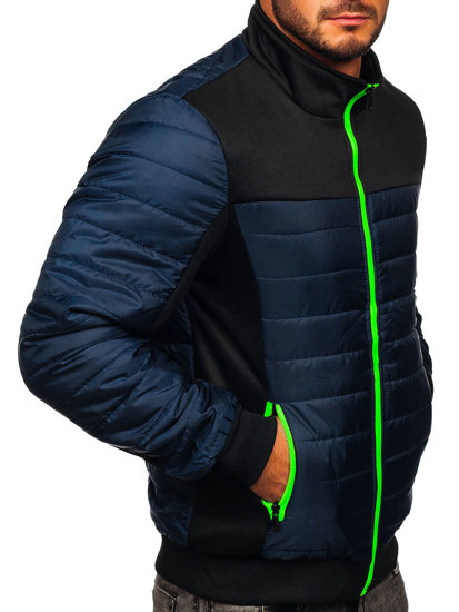 Bolf Herren Gepolsterte Übergangsjacke Dunkelblau  M10012