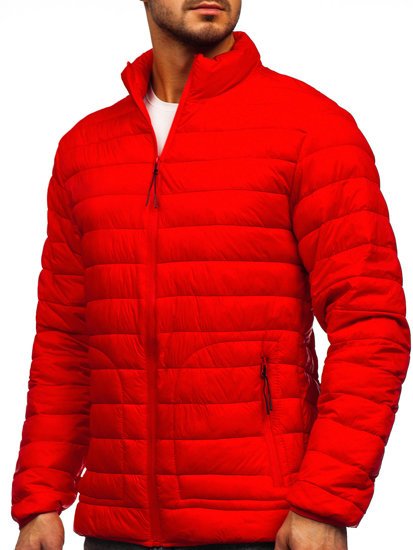 Bolf Herren Gepolsterte Übergangsjacke Rot 13007