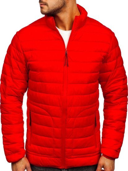 Bolf Herren Gepolsterte Übergangsjacke Rot 13007