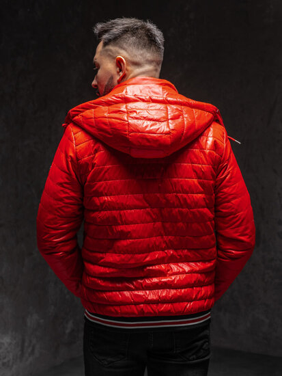 Bolf Herren Gepolsterte Übergangsjacke Rot  6191A1