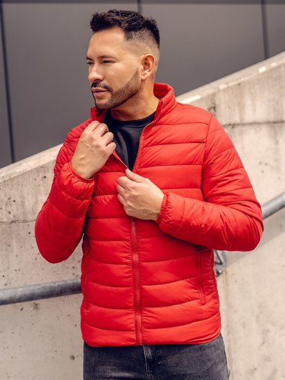 Bolf Herren Gepolsterte Übergangsjacke Rot LY33A