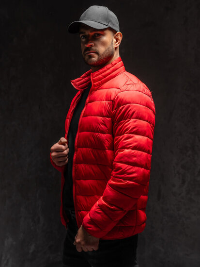 Bolf Herren Gepolsterte Übergangsjacke Rot  LY33A1