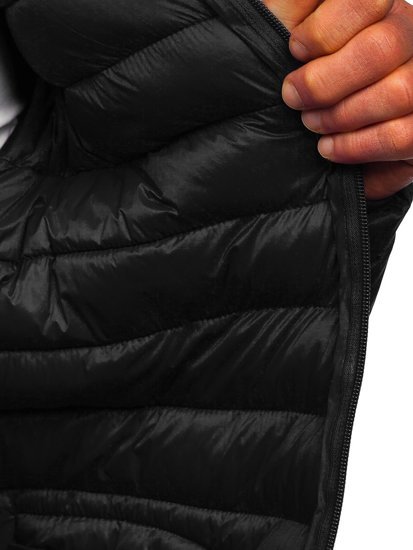 Bolf Herren Gepolsterte Übergangsjacke Schwarz 13007