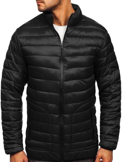 Bolf Herren Gepolsterte Übergangsjacke Schwarz 13007