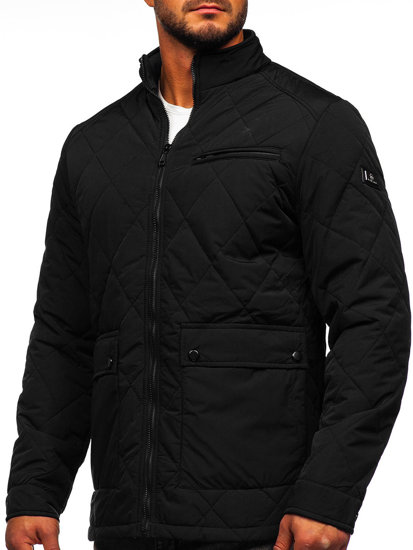 Bolf Herren Gepolsterte Übergangsjacke Schwarz  22M11