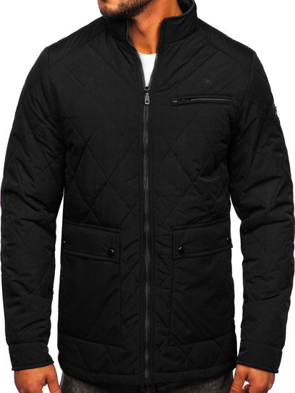 Bolf Herren Gepolsterte Übergangsjacke Schwarz  22M11