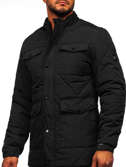 Bolf Herren Gepolsterte Übergangsjacke Schwarz  22M15