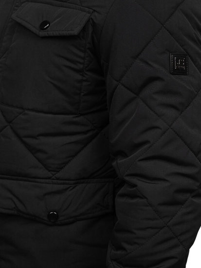 Bolf Herren Gepolsterte Übergangsjacke Schwarz  22M15