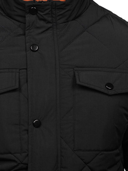 Bolf Herren Gepolsterte Übergangsjacke Schwarz  22M15