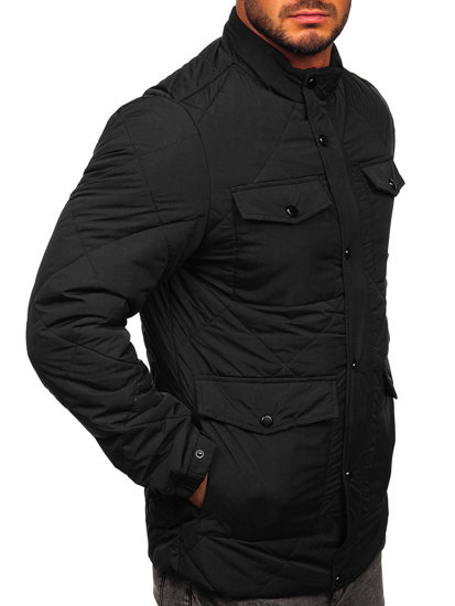 Bolf Herren Gepolsterte Übergangsjacke Schwarz  22M15