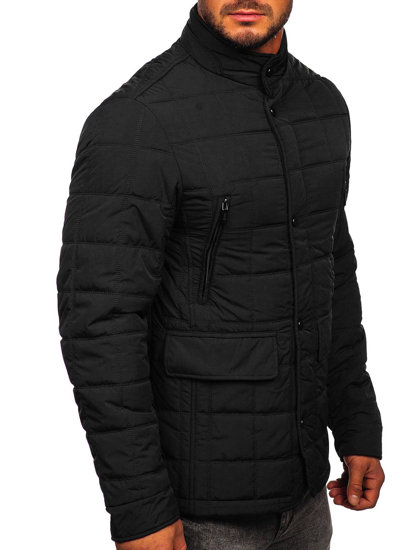 Bolf Herren Gepolsterte Übergangsjacke Schwarz  22M16