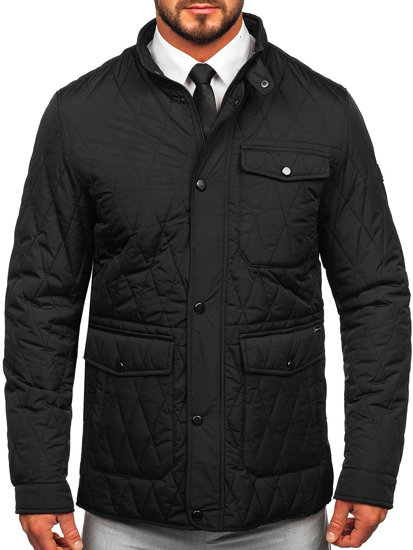 Bolf Herren Gepolsterte Übergangsjacke Schwarz  22M19