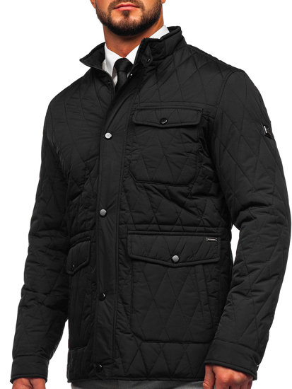 Bolf Herren Gepolsterte Übergangsjacke Schwarz  22M19