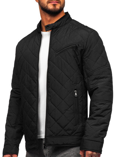 Bolf Herren Gepolsterte Übergangsjacke Schwarz  22M306