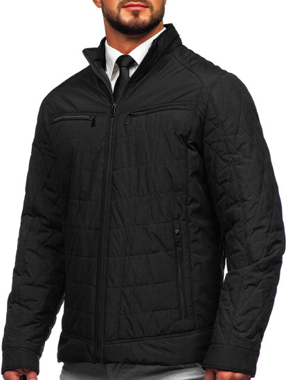 Bolf Herren Gepolsterte Übergangsjacke Schwarz  22M307