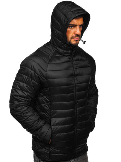 Bolf Herren Gepolsterte Übergangsjacke Schwarz   58M13021