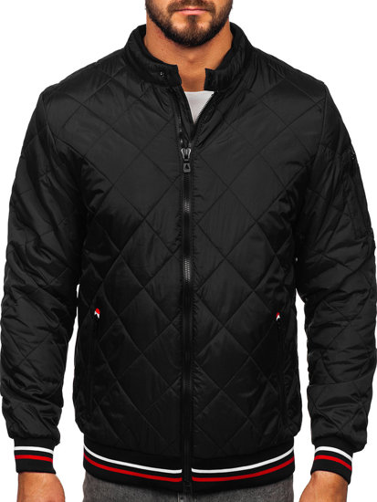 Bolf Herren Gepolsterte Übergangsjacke Schwarz  7150