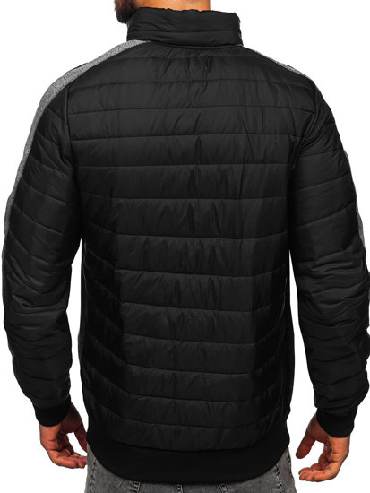 Bolf Herren Gepolsterte Übergangsjacke Schwarz  8M909