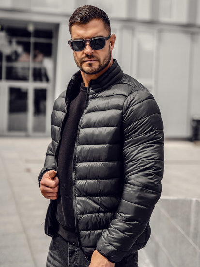 Bolf Herren Gepolsterte Übergangsjacke Schwarz  LY33A